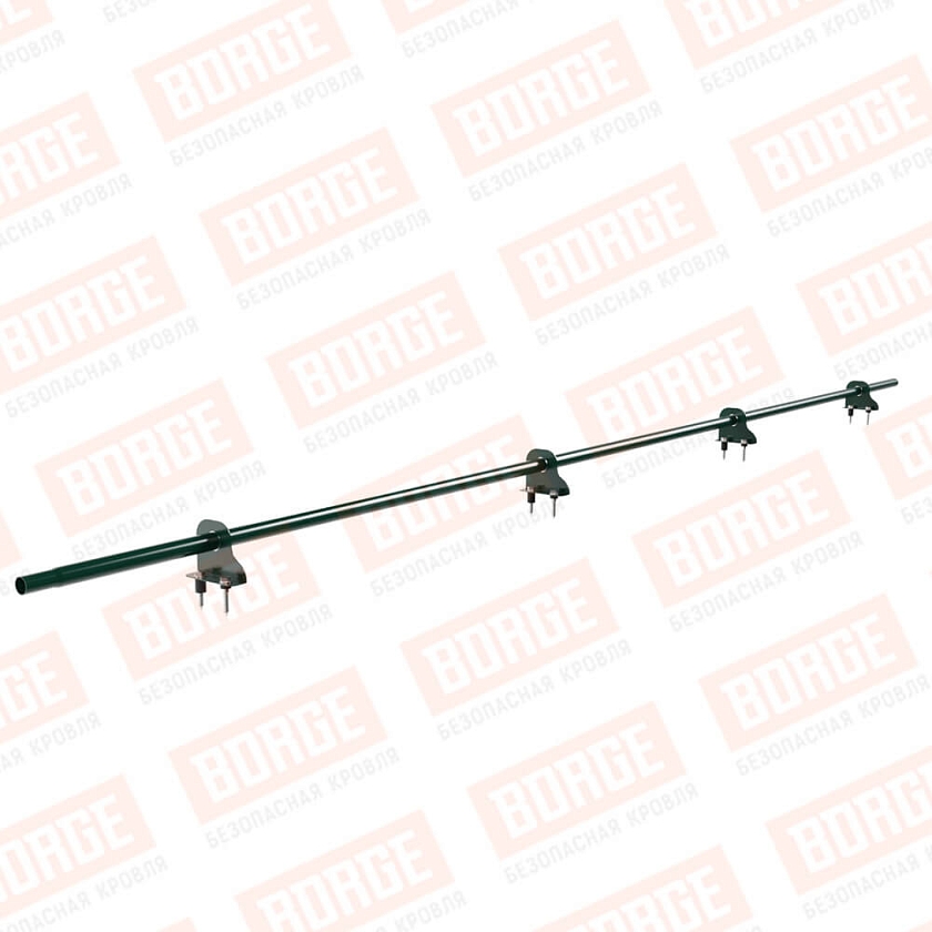 Снегозадержатель однотрубчатый NewLine 3м, D-25мм, 4 опоры, зеленый мох (RAL 6005)