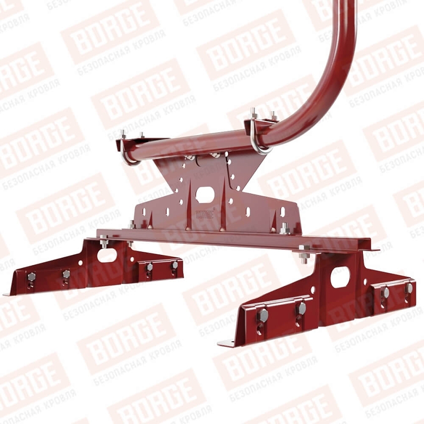 Ограждение кровельное BORGE H-120см, 3м, для  параллельного фальца, коричнево-красный (RAL 3011)