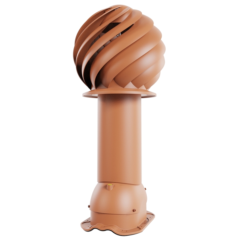 Роторная вентиляция Viotto, для МЧ Финнера, d-125мм, утепленная, терракотовый (RAL 8004)