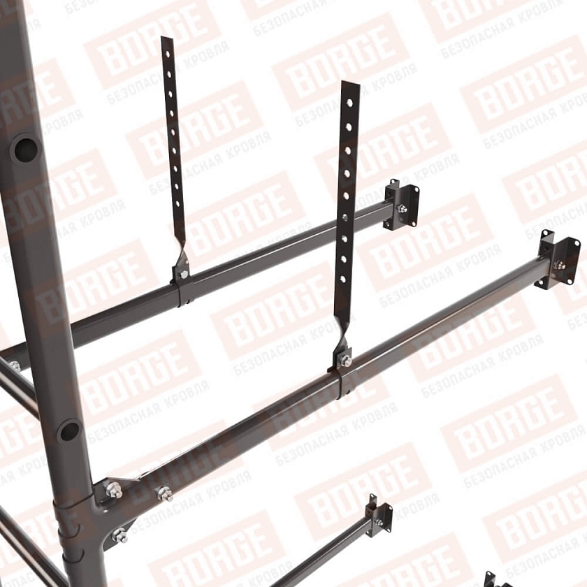 Комплект лестница фасадная BORGE (верхняя секция), 2,7м, серо-коричневый (RR 32)