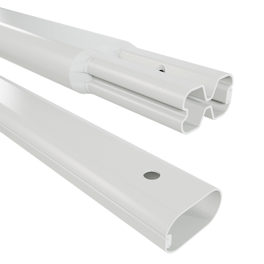 Труба снегозадержателя Русский Рубеж 45х25х3000, сигнально-белый (RAL 9003)