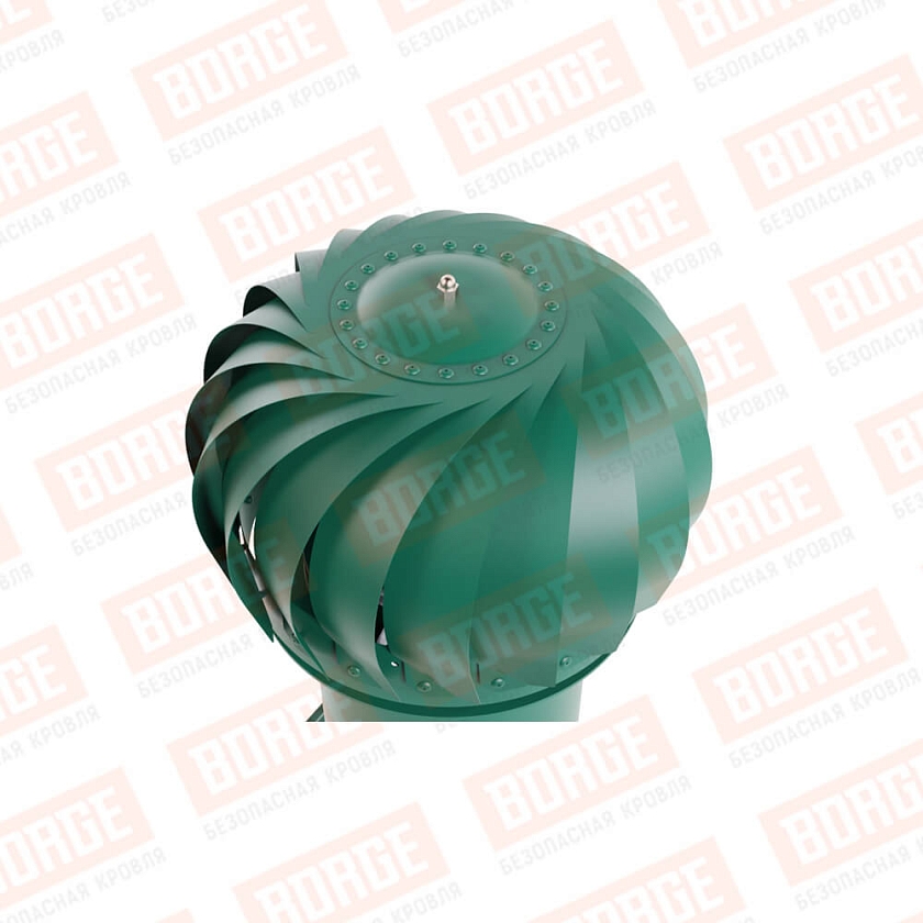 Роторная вентиляция Viotto с универсальным проходным элементом, d-125мм, утепленная, зеленый мох (RAL6005)