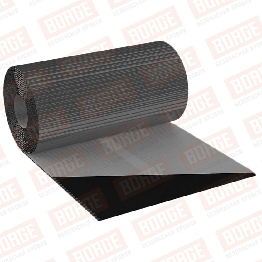 Лента примыкания алюминиевая BORGE, Классик 300мм, 5м, чёрный (RAL 9005)