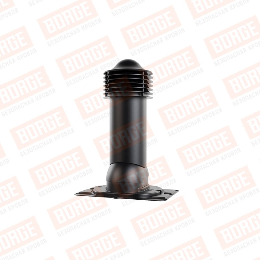 Труба вентиляционная Viotto с универсальным проходным элементом, d-125мм, утепленная, чёрный (RAL 9005)