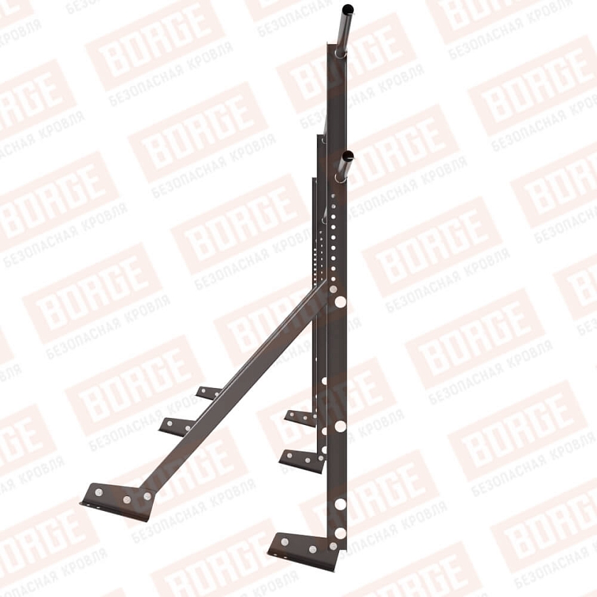 Ограждение кровельное Русский Рубеж H-120см, 3м, для фальцевой кровли, серо-коричневый (RR 32)