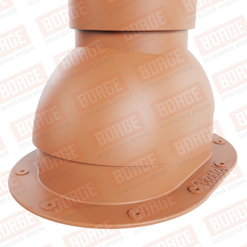 Роторная вентиляция Viotto, для готовой мягкой и фальцевой кровли, d-110мм, h-550мм, утепленная, терракотовый (RAL 8004)