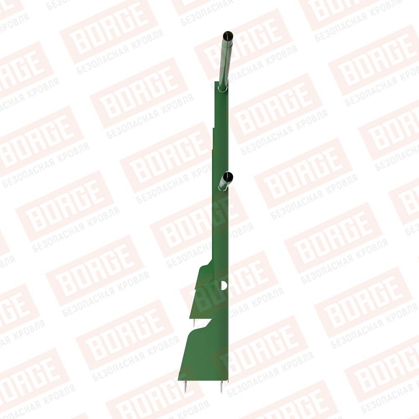 Ограждение плоских кровель Русский Рубеж Н-90, 3м, верхнее крепление, лиственно-зеленый (RAL 6002)