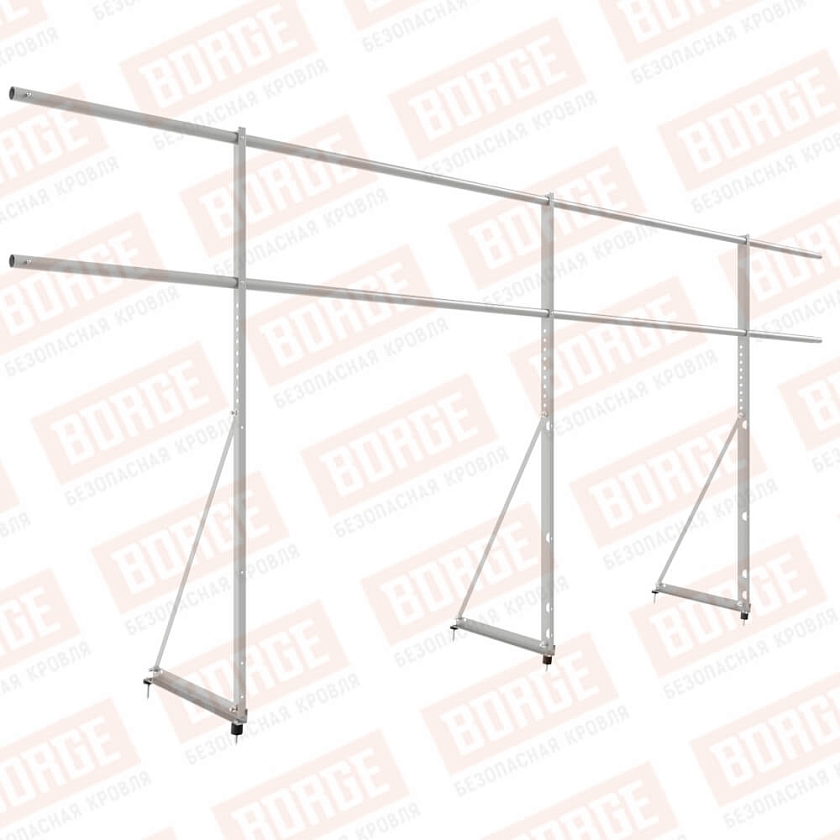 Ограждение декоративное NewLine H-120см, 3м, бело-алюминиевый (RAL 9006)