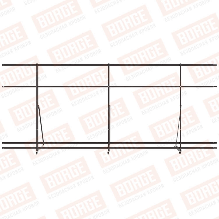 Ограждение декоративное NewLine H-120см, 3м, серо-коричневый (RAL 8019), с двумя доп. трубами