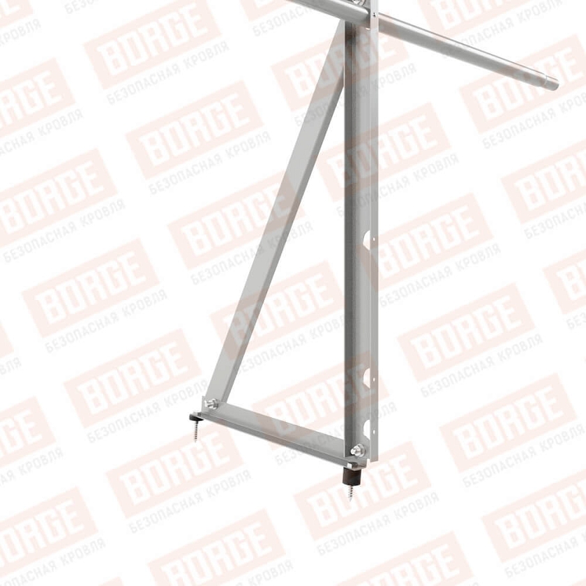 Ограждение кровельное Русский Рубеж H-90см, 3м, бело-алюминиевый (RAL 9006)