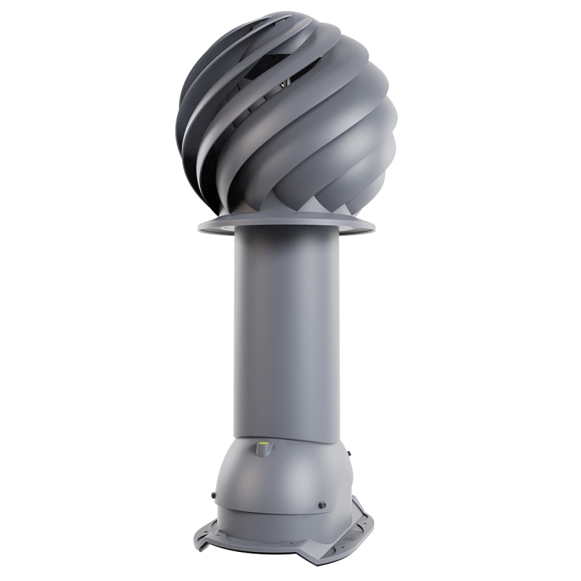 Роторная вентиляция Viotto, для МЧ Каскад, d-125мм, неутепленная, серый графит (RAL 7024)