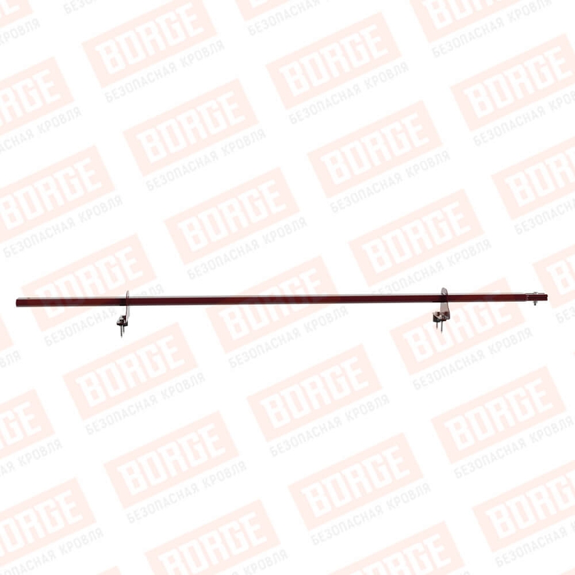 Снегозадержатель однотрубчатый BORGE 1,5м, 2 опоры, красное вино (RAL 3005)