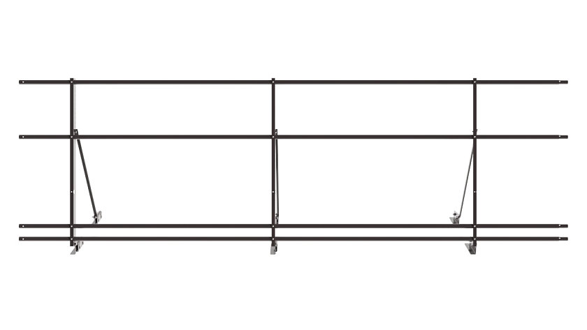Ограждение кровельное NewLine H-90см, 3м, для фальц. кров., серо-коричневый (RAL 8019), с двумя доп. трубами