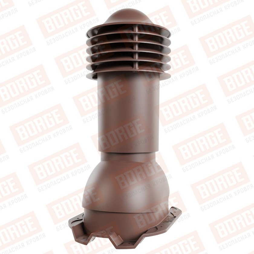 Труба вентиляционная Viotto, для профнастила С21, d-110мм, h-550мм, утепленная, коричневый шоколад (RAL 8017)