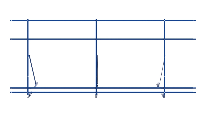 Ограждение кровельное NewLine H-120см, 3м, для фальц. кров., сигнально-синий (RAL 5005), с двумя доп. трубами