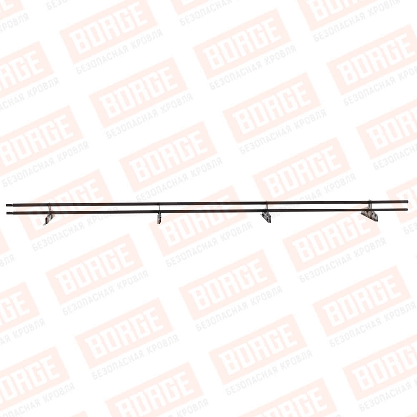 Снегозадержатель трубчатый Русский Рубеж D-25мм, 3м, 4 опоры, для фальц. кровли, окрашенный (NL-805)