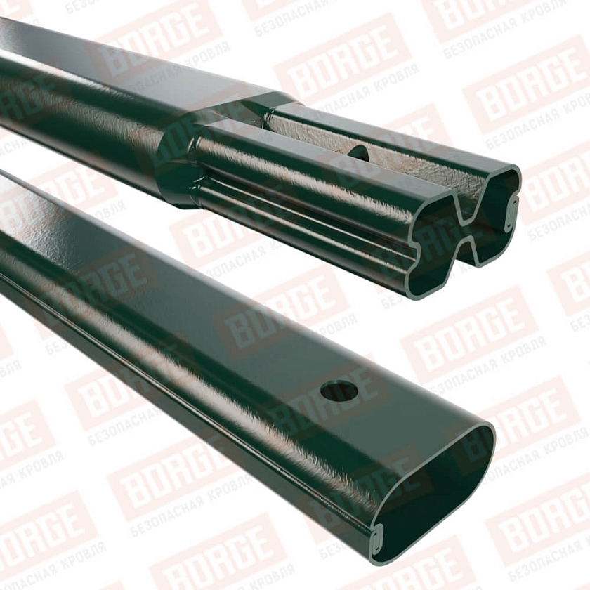 Труба снегозадержателя BORGE 45х25х1500, зеленый мох (RAL 6005)