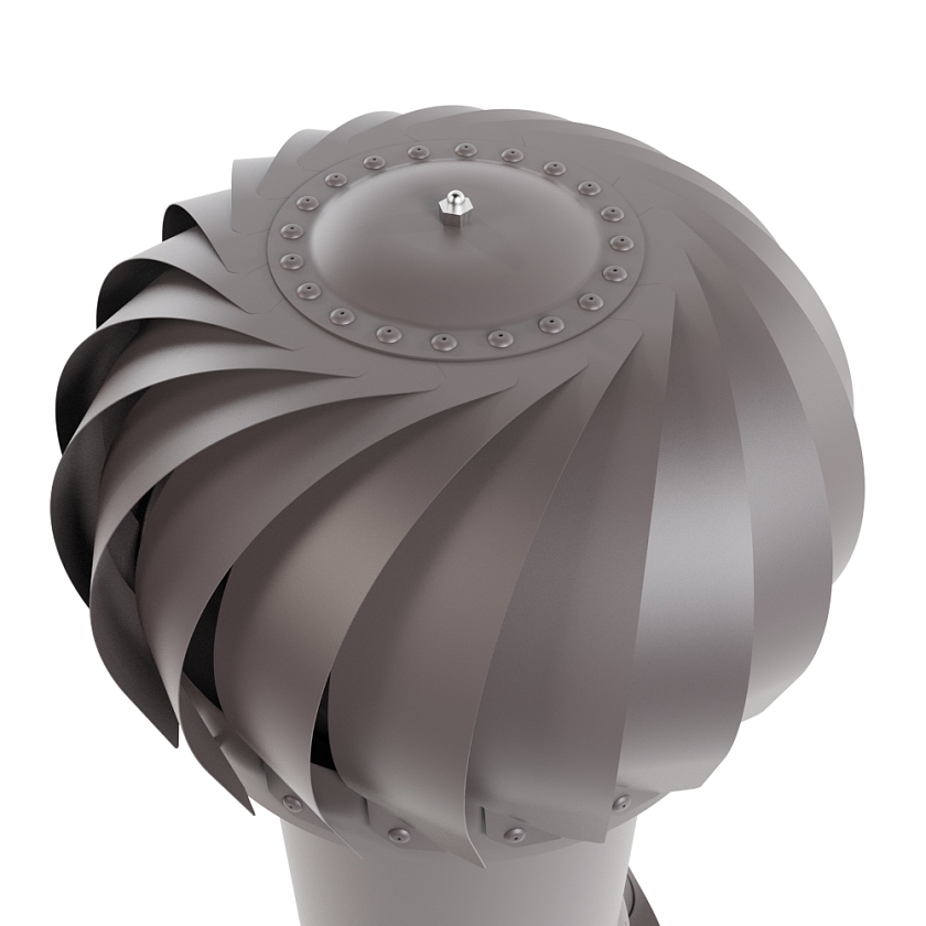 Роторная вентиляция Viotto, для МЧ Финнера, d-110мм, неутепленная, серо-коричневый (RAL 8019)