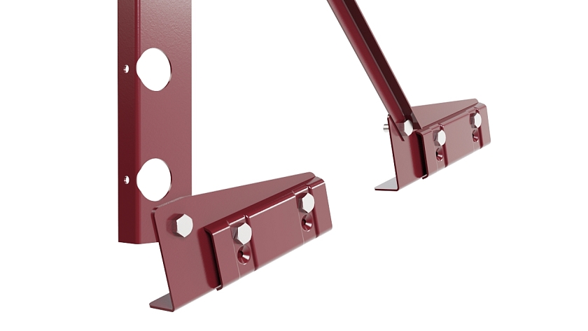 Ограждение кровельное NewLine H-60см, 3м, для фальцевой кровли, красное вино (RAL 3005)