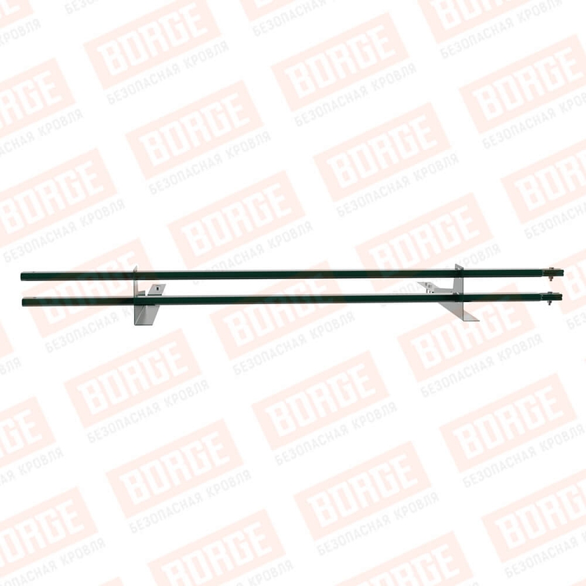 Снегозадержатель трубчатый BORGE 1,5м, 2 опоры, для композит. черепицы, зеленый мох (RAL 6005)