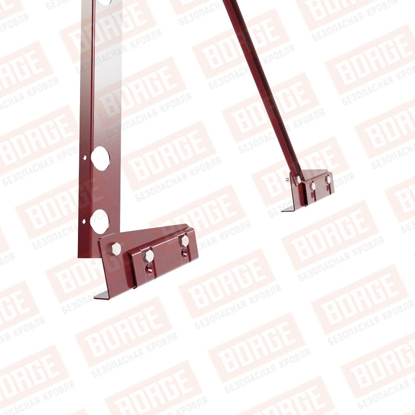 Ограждение декоративное NewLine H-90см, 3м, для фальцевой кровли, красное вино (RAL 3005)