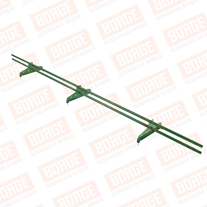 Снегозадержатель трубчатый NewLine 3м, D-25мм, 3 опоры, лиственно-зеленый (RAL 6002)