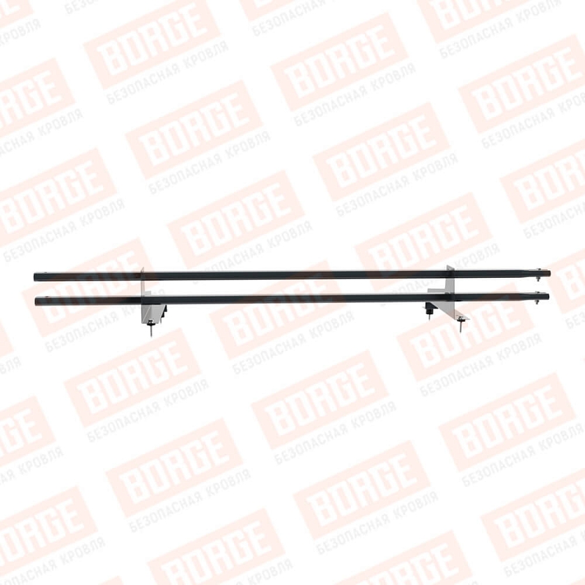 Снегозадержатель трубчатый Русский Рубеж 1,5м, 2 опоры, для МЧ с выс. ступ., антрацитово-серый (RAL 7016), 350мм