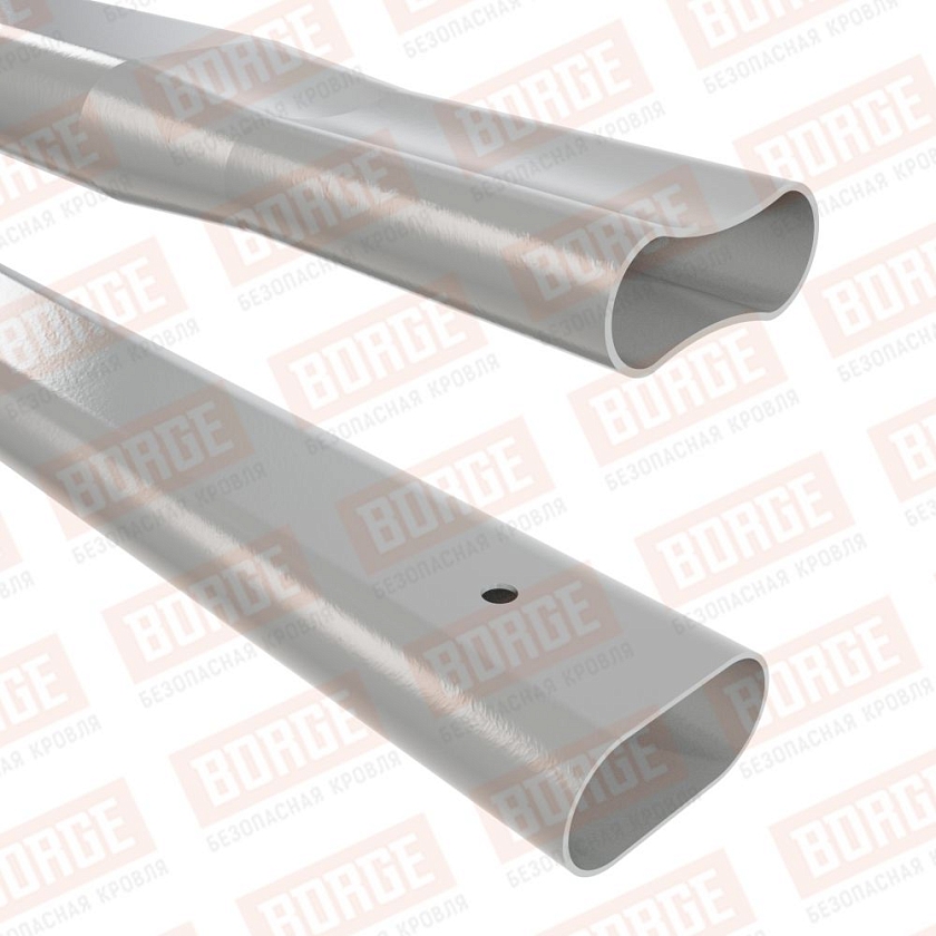 Труба снегозадержателя Русский Рубеж 40х20х1500, бело-алюминиевый (RAL 9006)