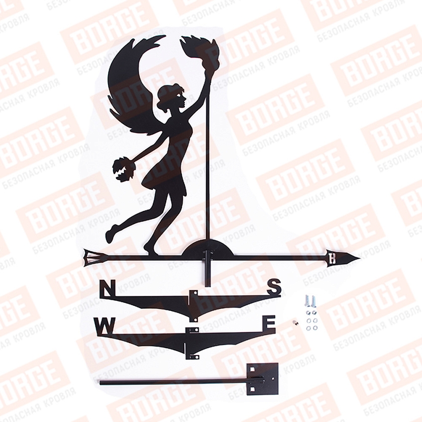 Флюгер BORGE Ника, 700х600мм, чёрный (RAL 9005 matt)