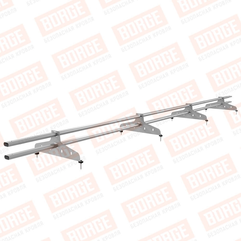 Снегозадержатель трубчатый NewLine 3м, 20х40мм, 4 опоры, сигнально-серый (RAL 7004)