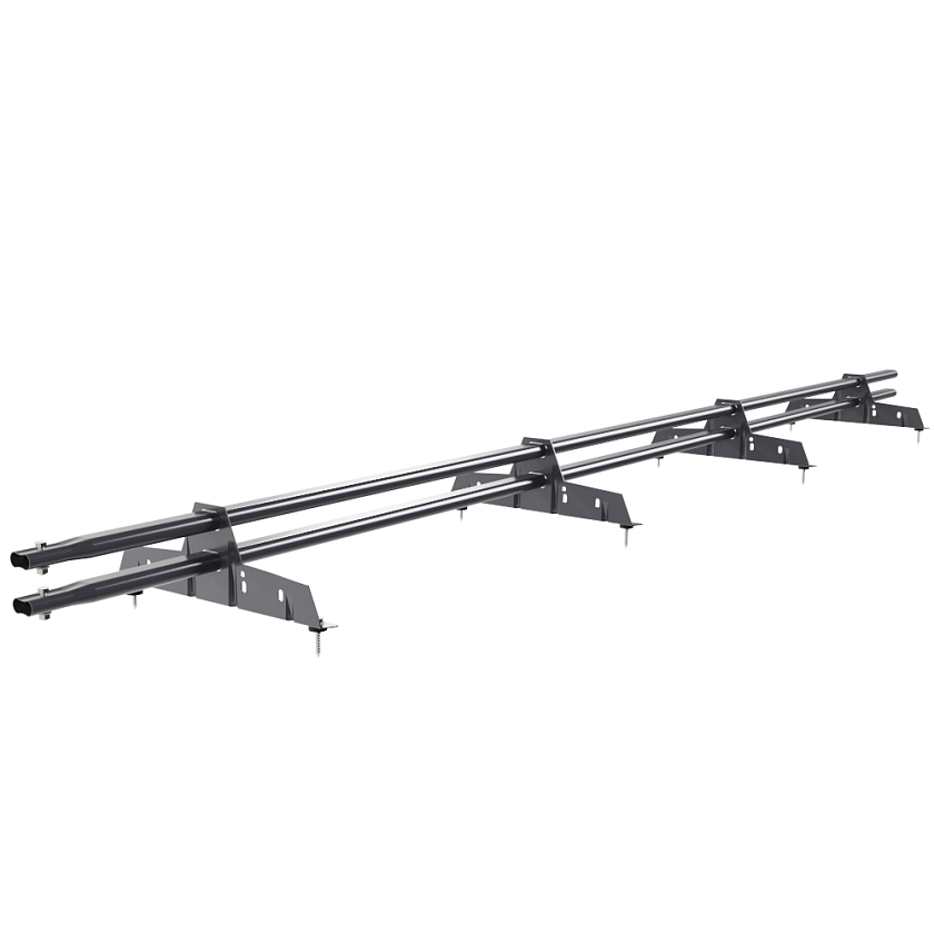 Снегозадержатель трубчатый Русский Рубеж 25х45мм, 3м, 4 опоры, серый графит (RAL 7024)