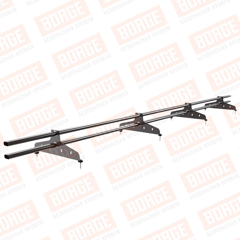 Снегозадержатель трубчатый NewLine 3м, 20х40мм, 4 опоры, серо-коричневый (RR 32)