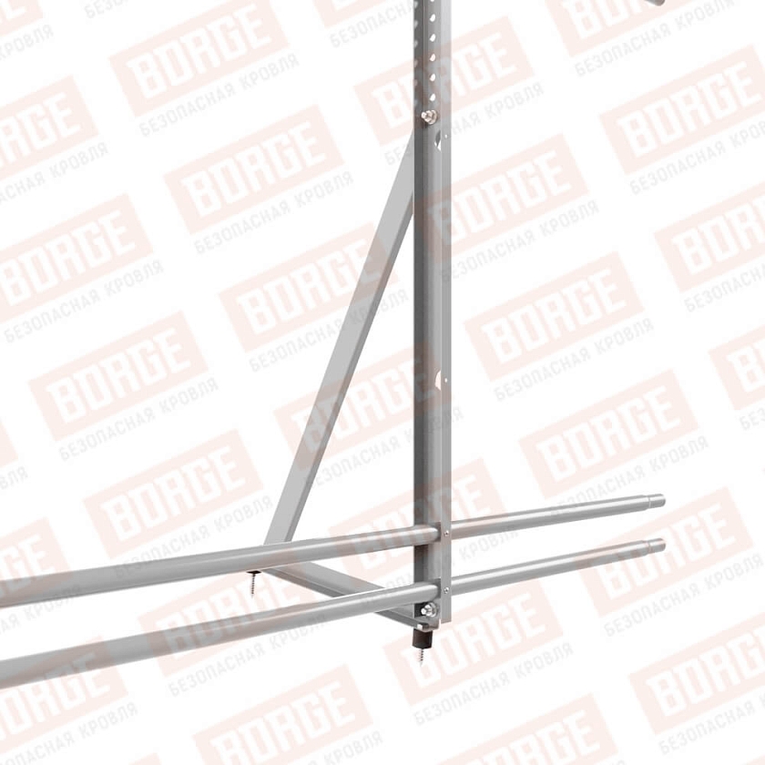 Ограждение кровельное Русский Рубеж H-120см, 3м, сигнально-серый (RAL 7004), с двумя доп. трубами