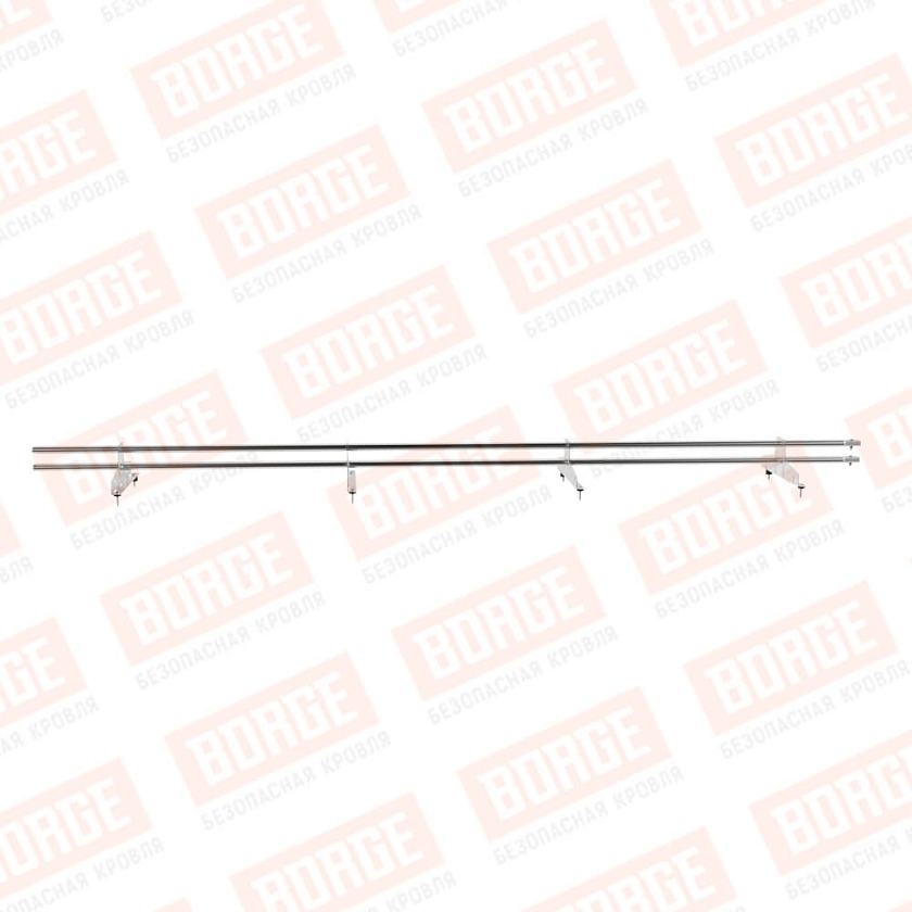 Снегозадержатель трубчатый BORGE 3м, 4 опоры, цинк