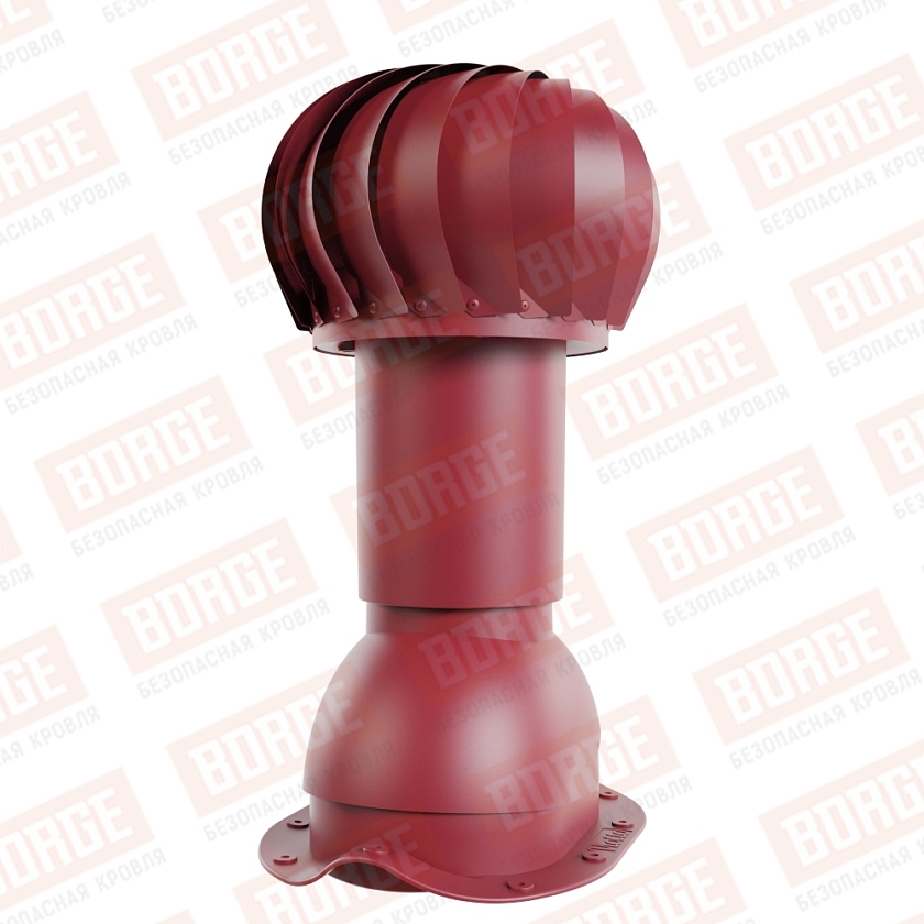 Роторная вентиляция Viotto, для МЧ Монтеррей, d-110мм, h-550мм, утепленная, красное вино (RAL 3005)