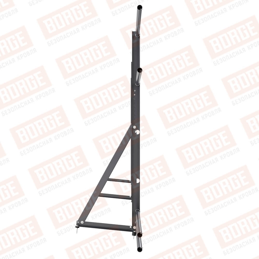 Ограждение кровельное Русский Рубеж H-120см, 3м, серый графит (RAL 7024), с двумя доп. трубами