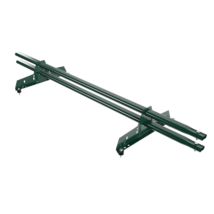 Снегозадержатель трубчатый Русский Рубеж 25х45мм, 1,5м, 2 опоры, зеленый мох (RAL 6005)