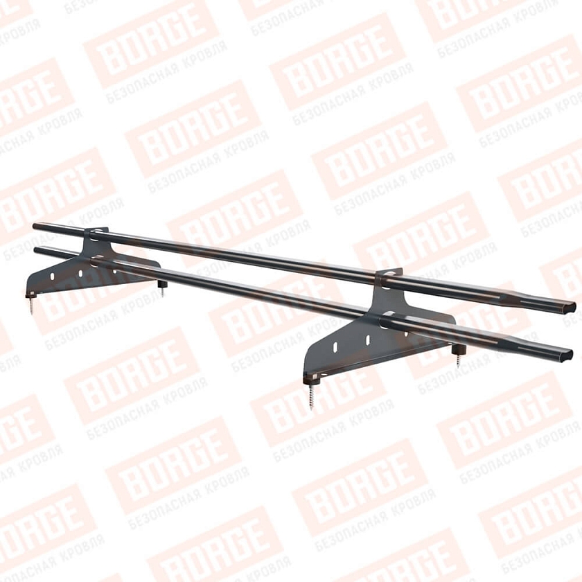 Снегозадержатель трубчатый NewLine 1,5м, 20x40мм, 2 опоры, антрацитово-серый (RAL 7016)