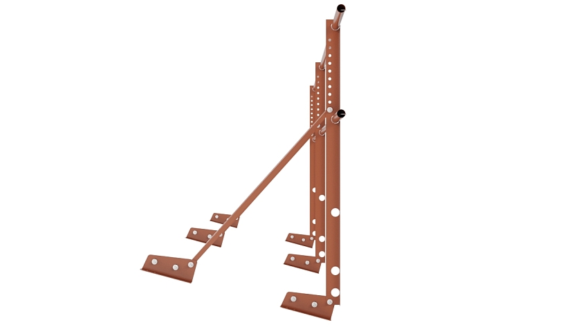 Ограждение кровельное NewLine H-90см, 3м, для фальцевой кровли, терракотовый (RAL 8004)