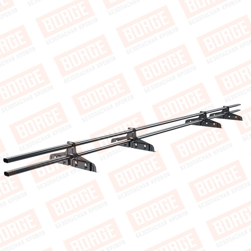 Снегозадержатель трубчатый Русский Рубеж 20х40мм, 3м, 4 опоры, для фальц. кровли, антрацитово-серый (RAL 7016)