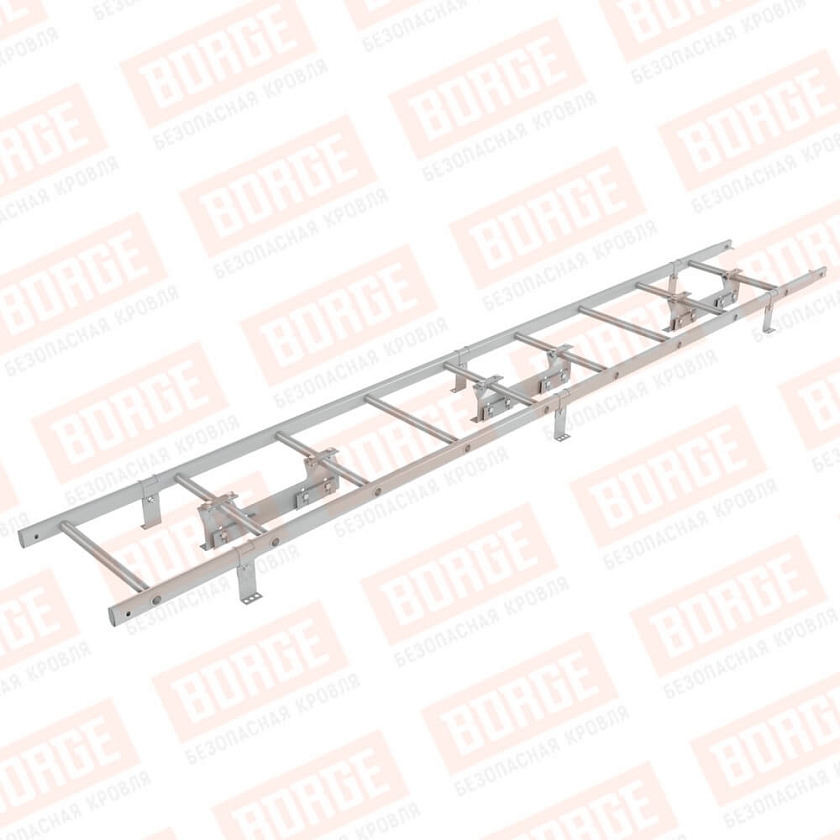 Комплект лестница кровельная NewLine 2,7м, для фальцевой кровли, бело-алюминиевый (RAL 9006)