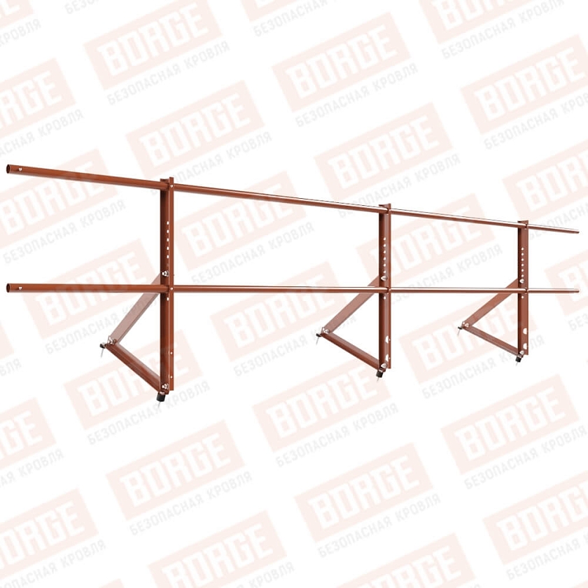 Ограждение кровельное Русский Рубеж H-60см, 3м, терракотовый (RAL 8004)