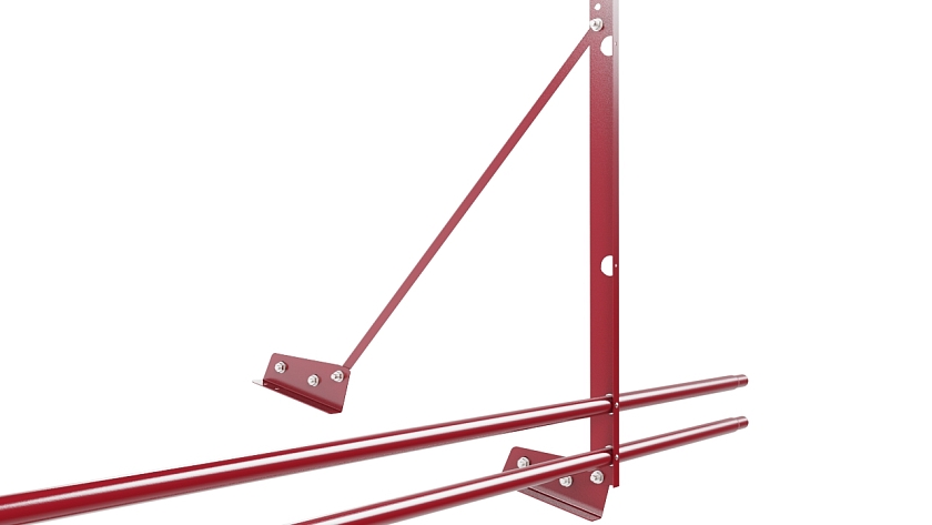 Ограждение кровельное NewLine H-120см, 3м, для фальц. кров., рубиново-красный (RAL 3003), с двумя доп. трубами
