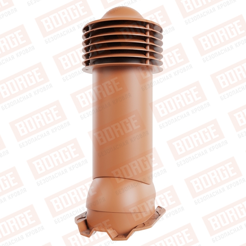 Труба вентиляционная Viotto, для профнастила С21, d-125мм, неутепленная, терракотовый (RAL 8004)