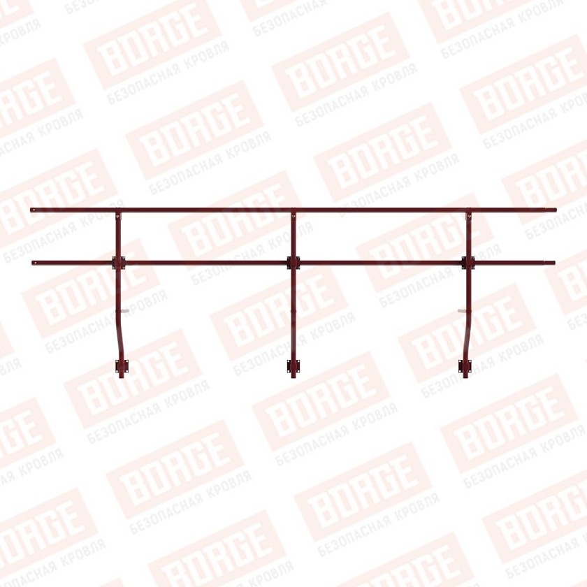 Ограждение парапетное BORGE H-60см, 3м, красное вино (RAL 3005)