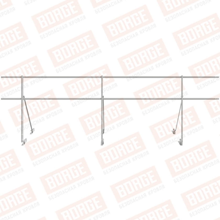 Ограждение декоративное NewLine H-90см, 3м, для фальцевой кровли, бело-алюминиевый (RAL 9006)