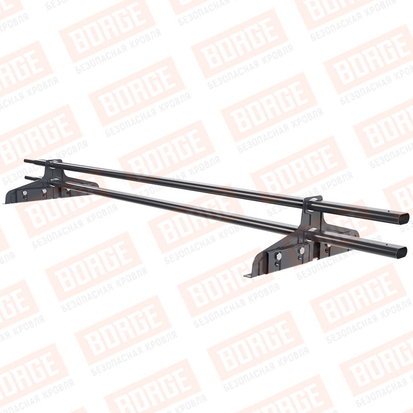 Снегозадержатель трубчатый Русский Рубеж 20х40мм, 1,5м, 2 опоры, для фальц. кровли, серый графит (RAL 7024)