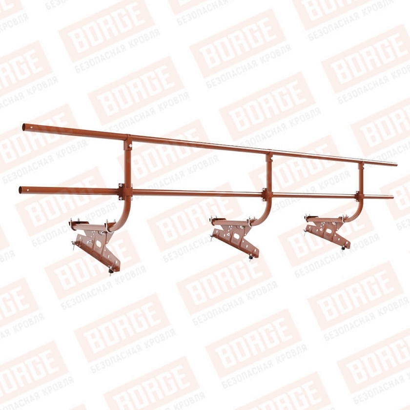 Ограждение кровельное BORGE H-60см, 3м, терракотовый (RAL 8004)