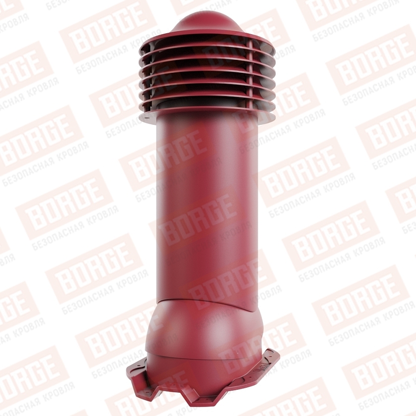 Труба вентиляционная Viotto, для профнастила С21, d-125мм, утепленная, красное вино (RAL 3005)