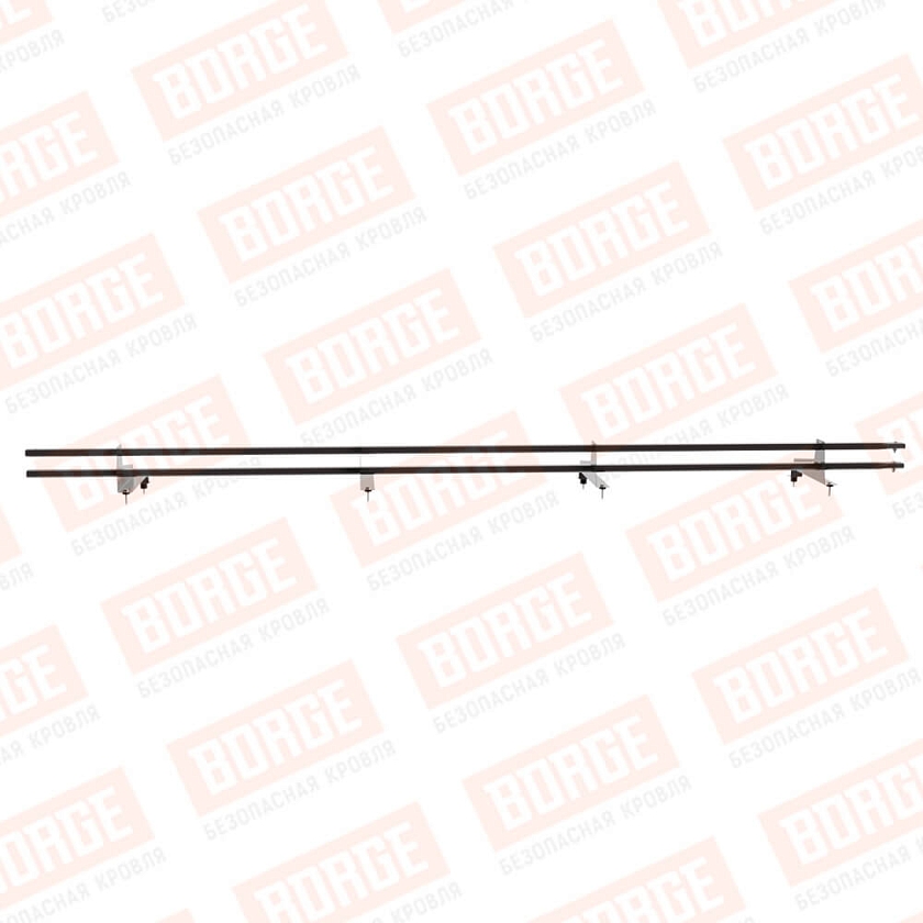 Снегозадержатель трубчатый Русский Рубеж 3м, 4 опоры, для МЧ с выс. ступенькой, окрашенный (NL-805), 350мм